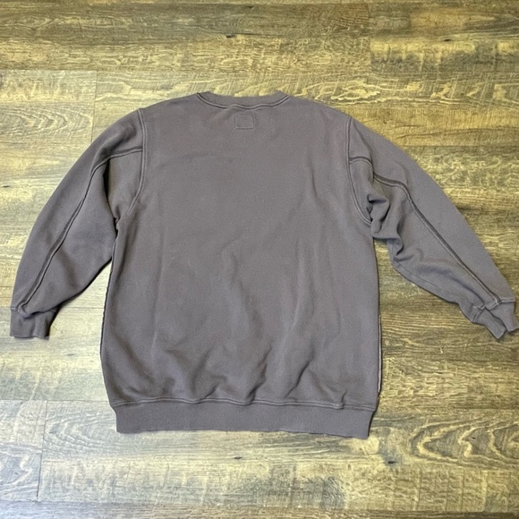 Aerie Crewneck Long Sleeve Exposed Seam Oversized Sweatshirt Brown Size Small - Picture 8 of 9